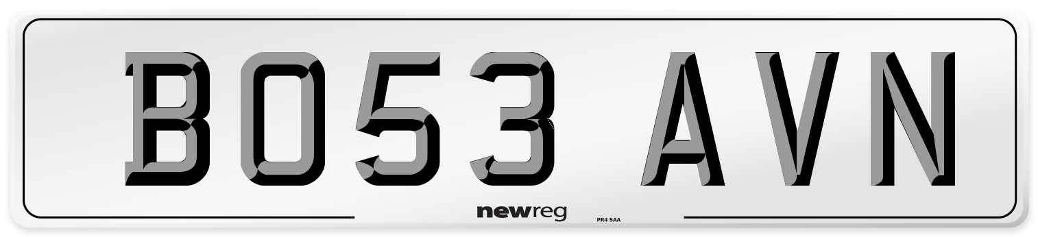 BO53 AVN Number Plate from New Reg
